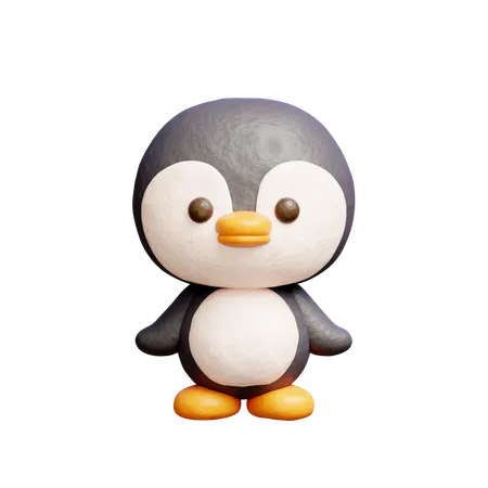 Lindo personaje de pingüino  3D Icon