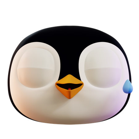 Lindo pingüino riendo  3D Icon