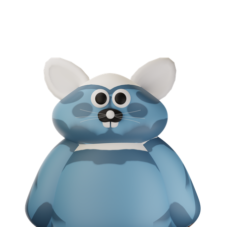 Lindo ratón azul  3D Icon