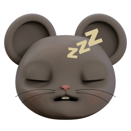 Lindo ratón durmiendo emoji  3D Icon