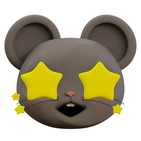 Lindo emoji de estrella de ratón  3D Icon