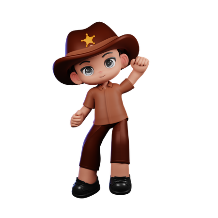 Lindo sheriff dando felicitaciones  3D Icon