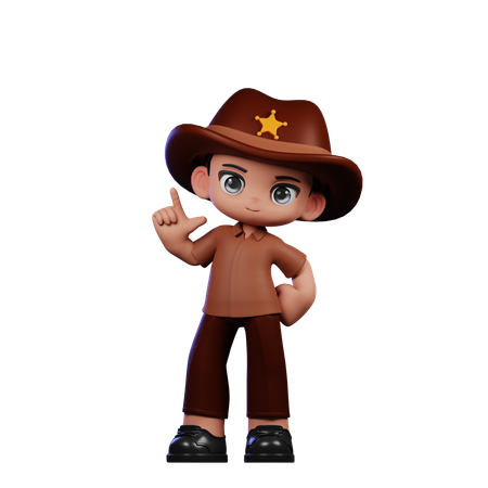 Lindo sheriff dando pose de pie  3D Illustration