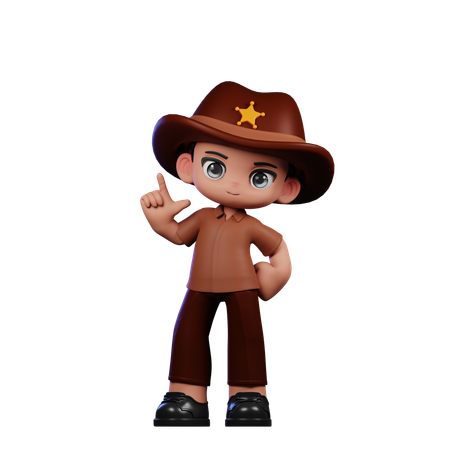 Lindo sheriff dando pose de pie  3D Icon