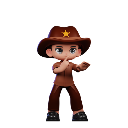 Lindo sheriff haciendo pose shhttt  3D Icon