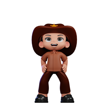 Lindo sheriff haciendo reír de pie  3D Icon