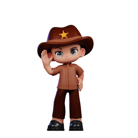 Lindo sheriff haciendo saludo  3D Illustration