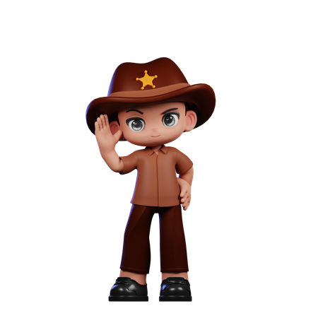 Lindo sheriff haciendo saludo  3D Icon