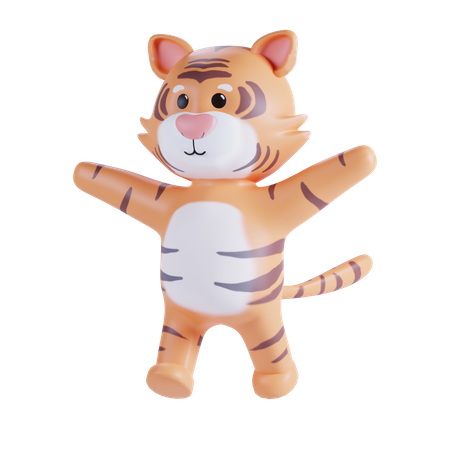 Lindo tigre  3D Illustration