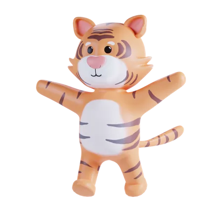 Lindo tigre  3D Illustration