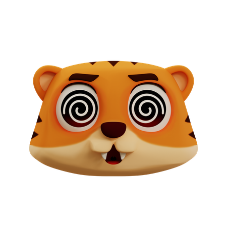 Lindo tigre está mareado emoji  3D Icon