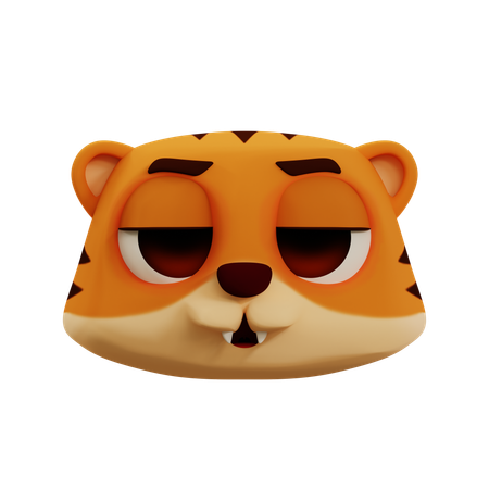 Lindo tigre soñoliento emoji  3D Icon