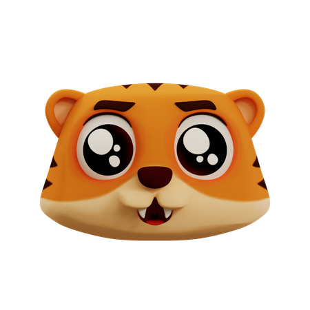 Lindo tigre triste emoji  3D Icon