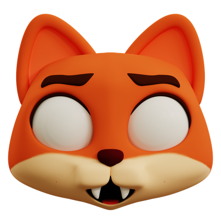 Lindo emoji de zorro asustado  3D Icon