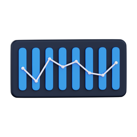 Line bar chart  3D Icon