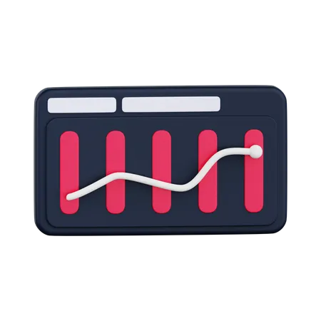 Line bar graph  3D Icon