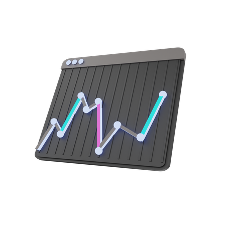 Line Chart  3D Icon