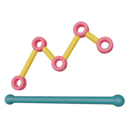 Line Chart  3D Illustration