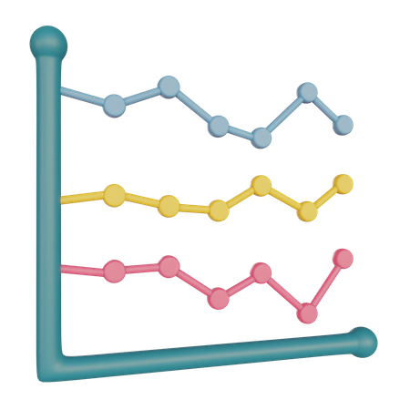 Line Chart  3D Illustration