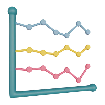 Line Chart  3D Illustration