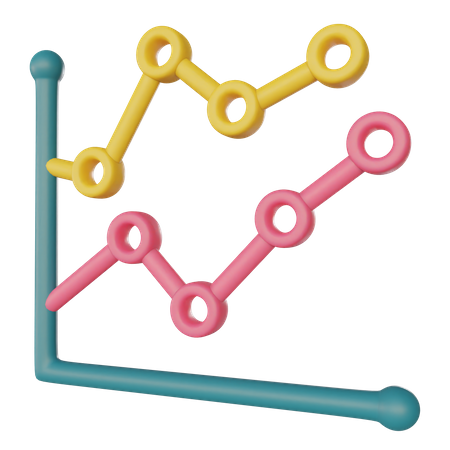 Line Chart Growth  3D Illustration