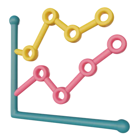 Line Chart Growth  3D Illustration