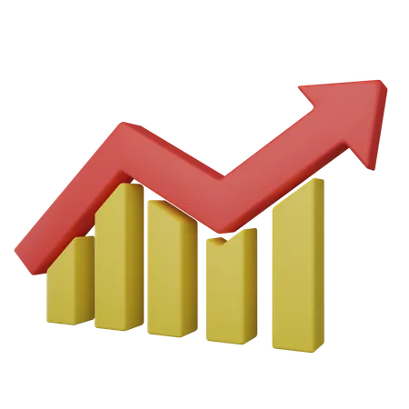 Line Chart Growth  3D Icon