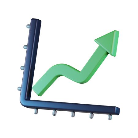 Line Chart Up  3D Icon