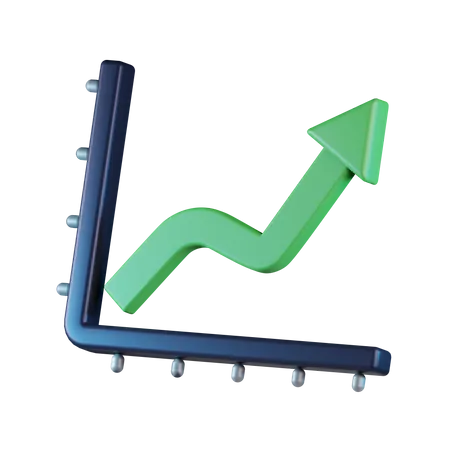 Line Chart Up  3D Icon