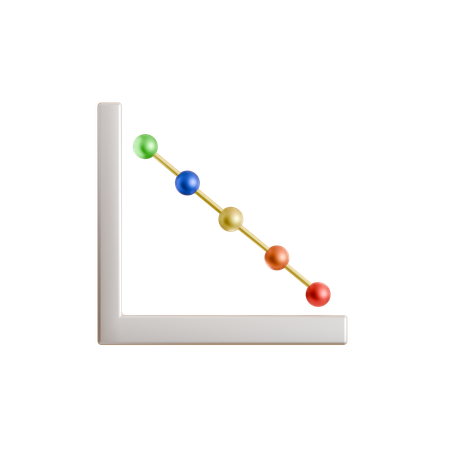 Line decrease 2  3D Icon