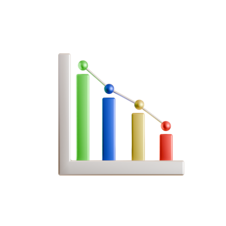 Line decrease  3D Icon