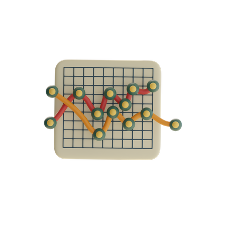 折れ線グラフ  3D Icon