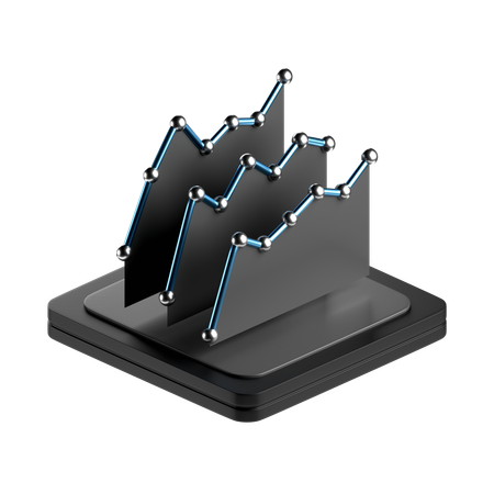 Line graph  3D Icon