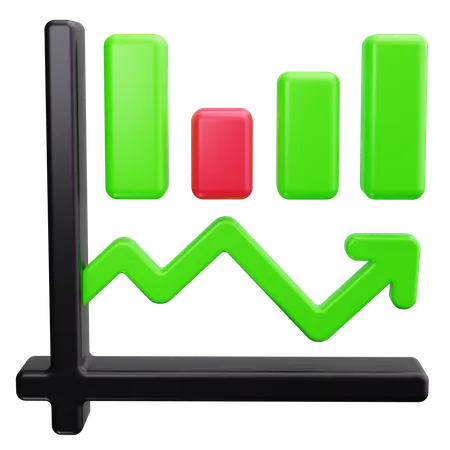 Line Graph  3D Icon