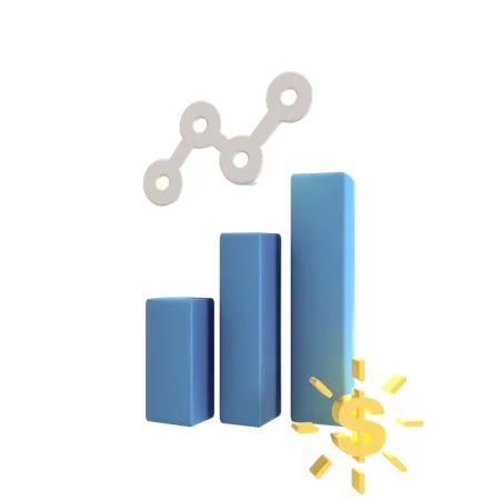 Line Growth Chart  3D Icon