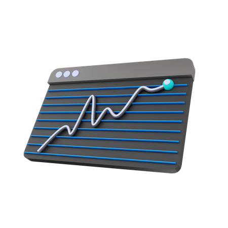 Line Growth Chart  3D Icon