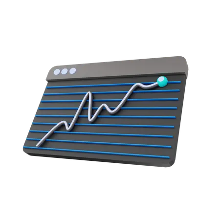 Line Growth Chart  3D Icon