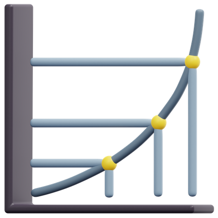 Line Growth Chart  3D Icon