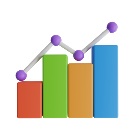 Line Growth Chart  3D Icon