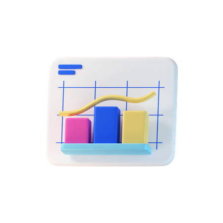 Line Growth Chart  3D Icon