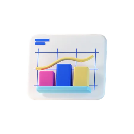 Line Growth Chart  3D Icon