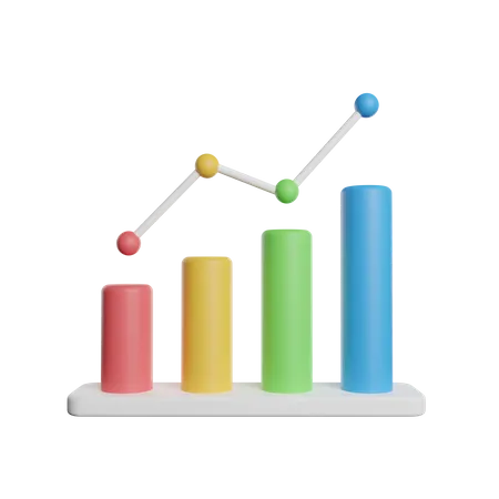 Line Growth Chart  3D Icon