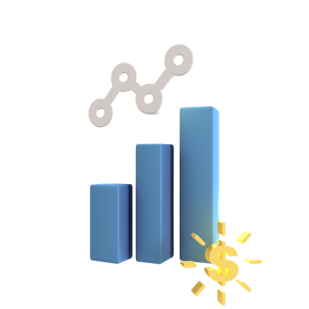 Line Growth Chart  3D Icon
