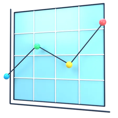 Line Growth Graph  3D Illustration