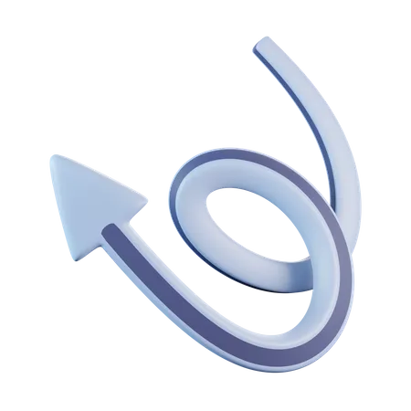 Flecha de línea curva  3D Icon