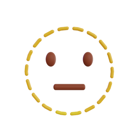 Emoji de línea de cara punteada  3D Icon