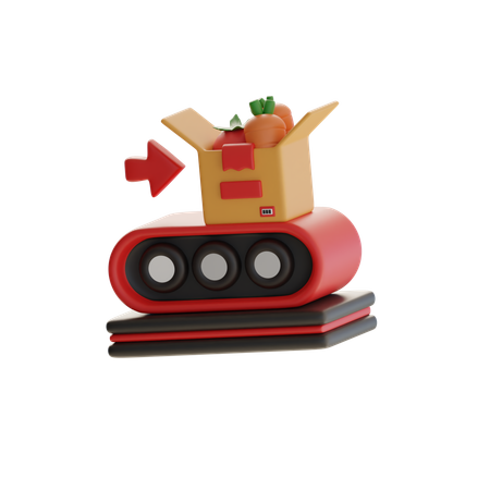 Línea de clasificación de verduras  3D Icon