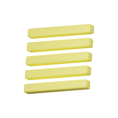 Linea horizontal  3D Icon