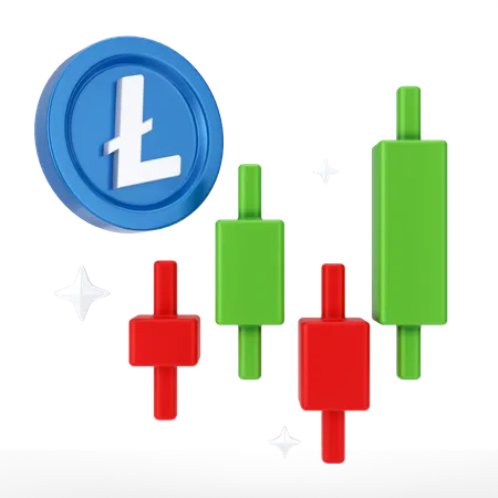 Crescimento da linecoin  3D Icon