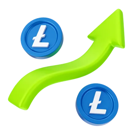 Crescimento da linecoin  3D Icon